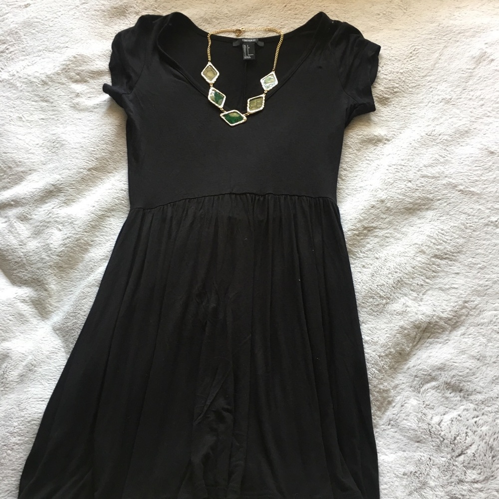 V neck little black dress